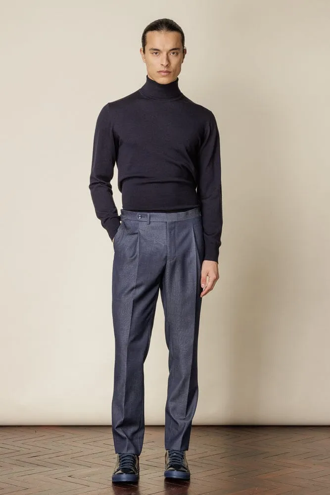 Roll Neck Merino Wool - Navy