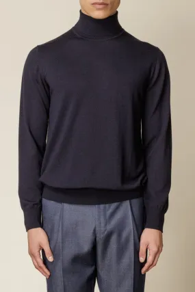 Roll Neck Merino Wool - Navy