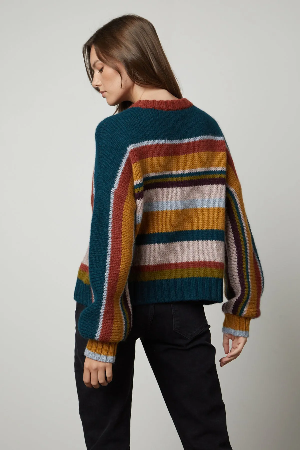 SAMARA STRIPED CREW NECK SWEATER