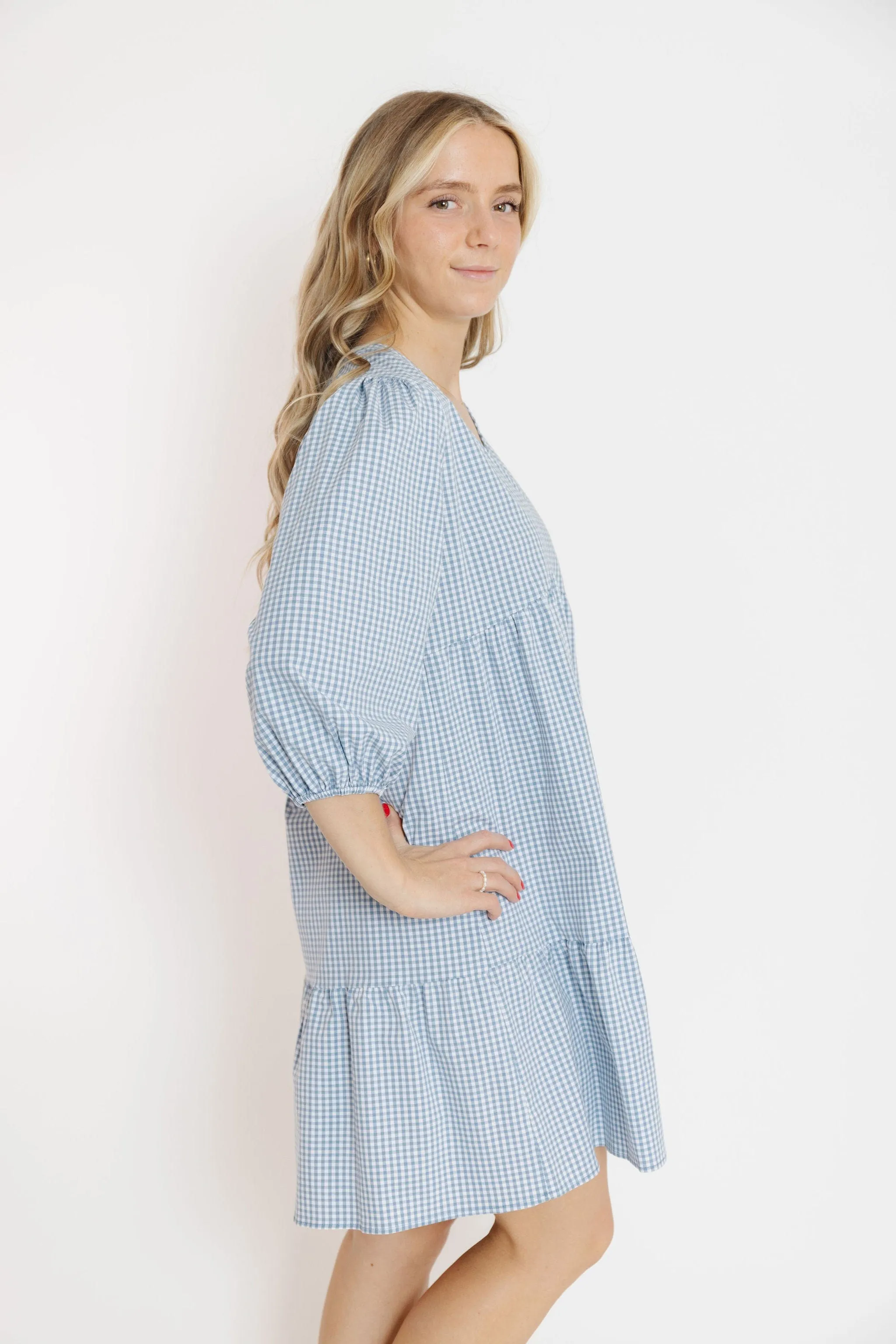 Santa Cruz Dress in Blue/White