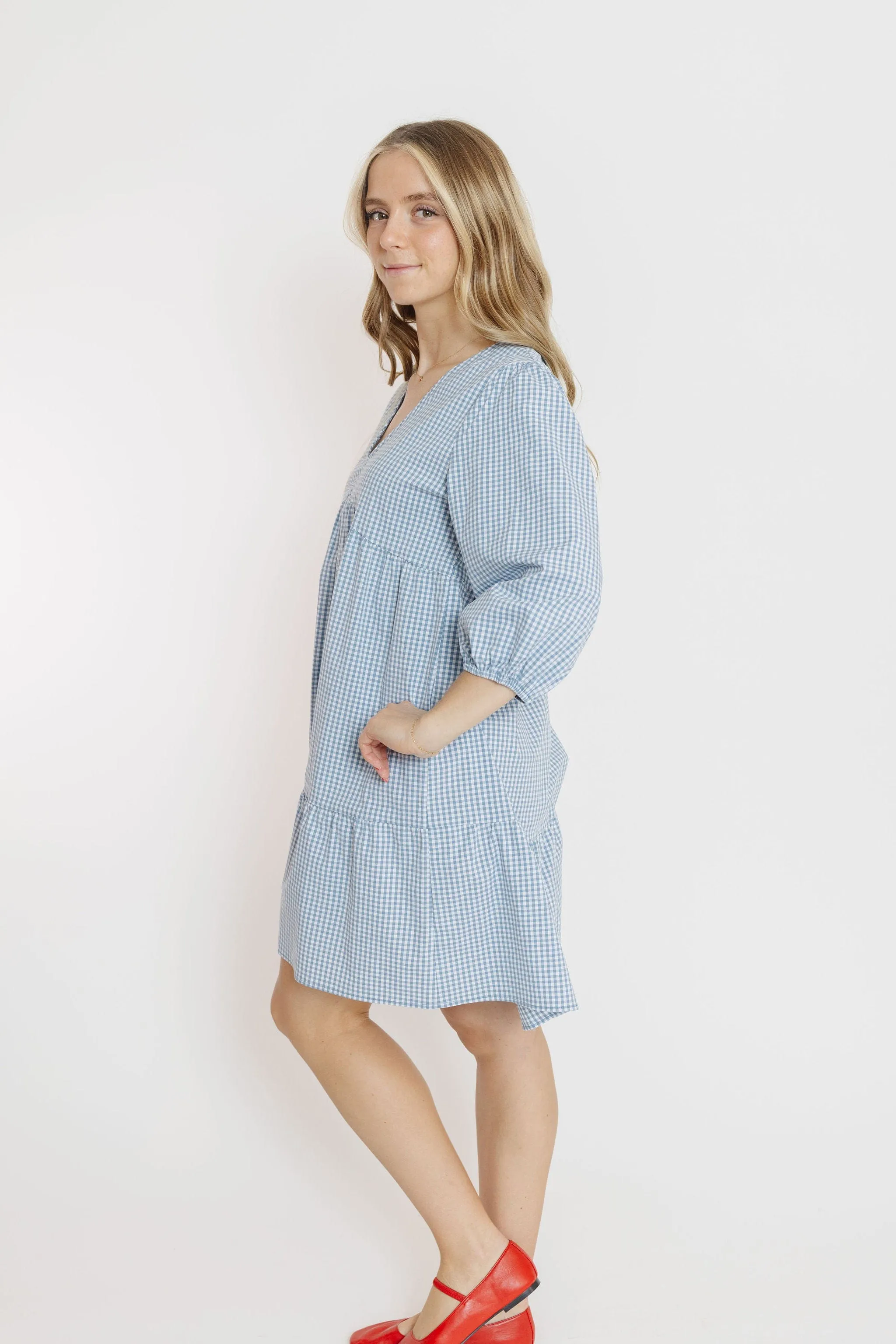 Santa Cruz Dress in Blue/White