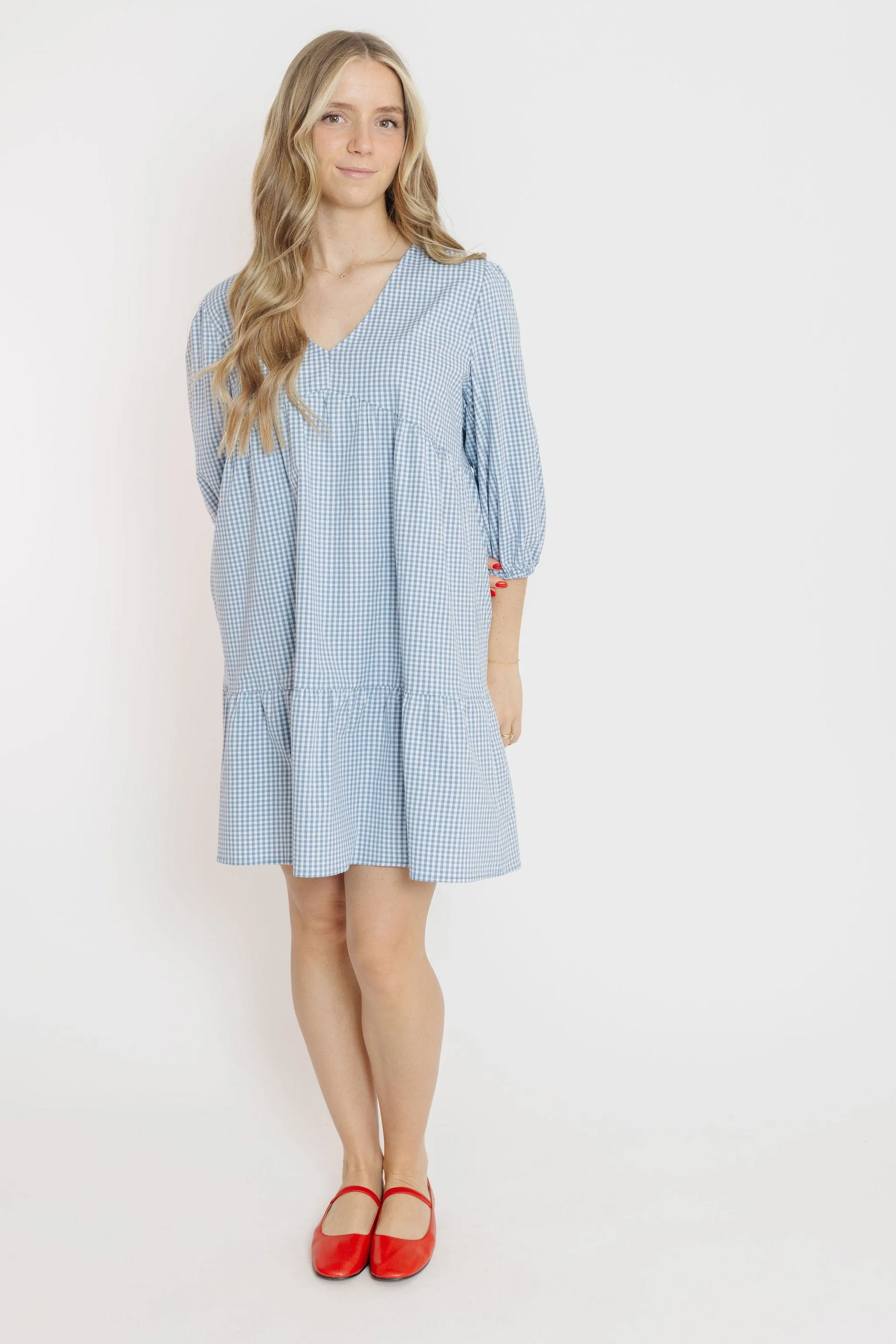 Santa Cruz Dress in Blue/White