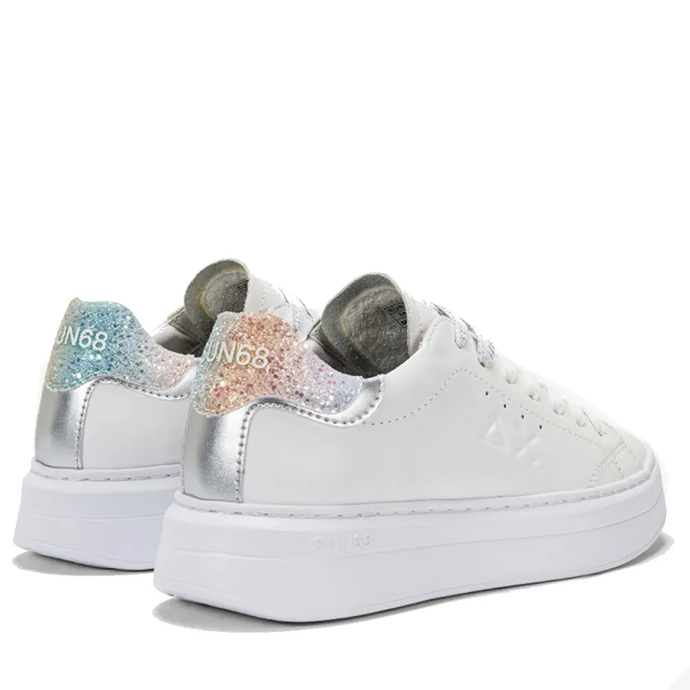 Scarpe Donna Sun68 Sneakers Grace Leather Colore Bianco - Argento - Z34226