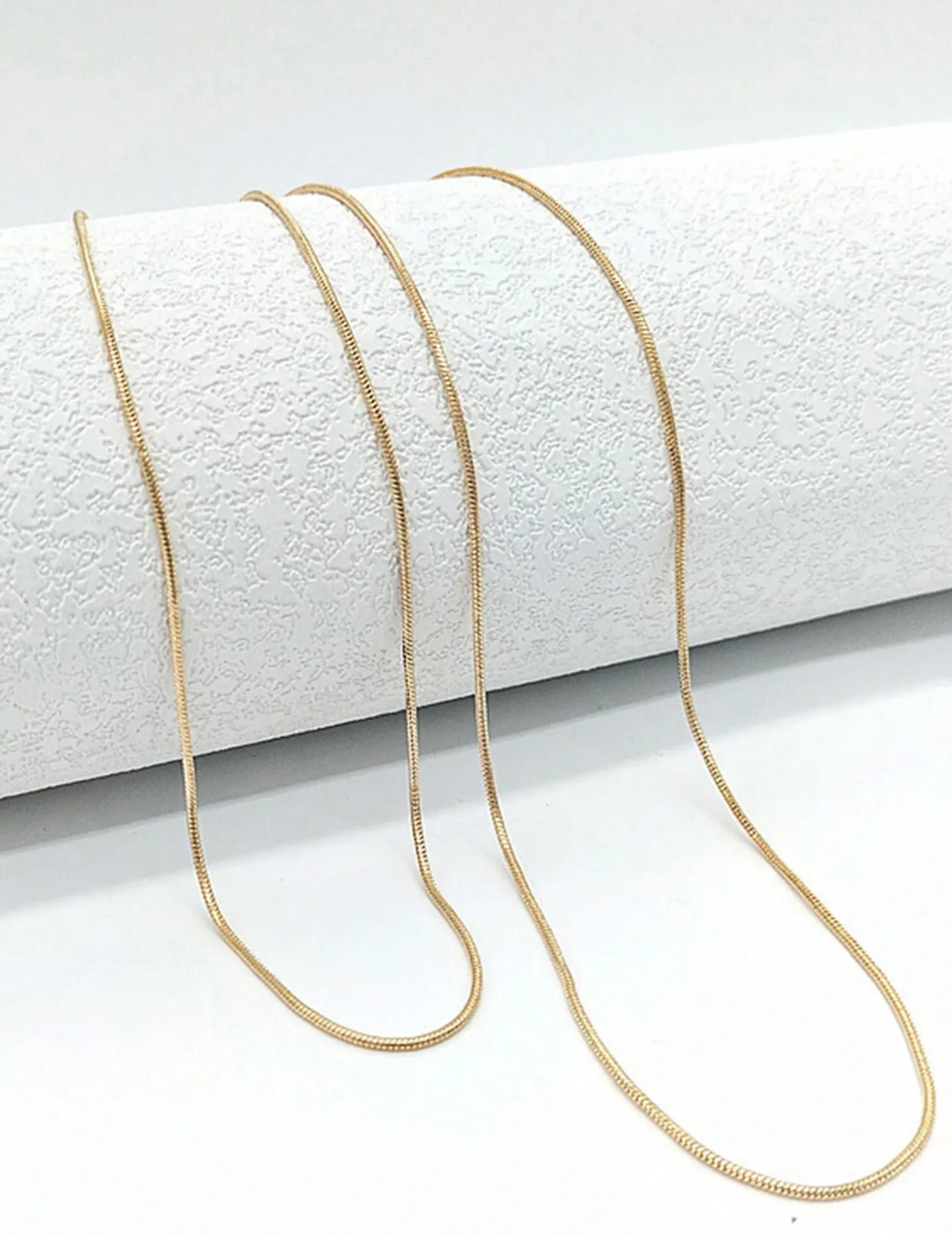 Simple gold double layered necklace