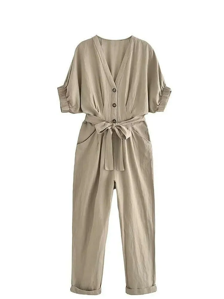 Step into 2023: Elegant Solid Color Slim Long Jumpsuit.