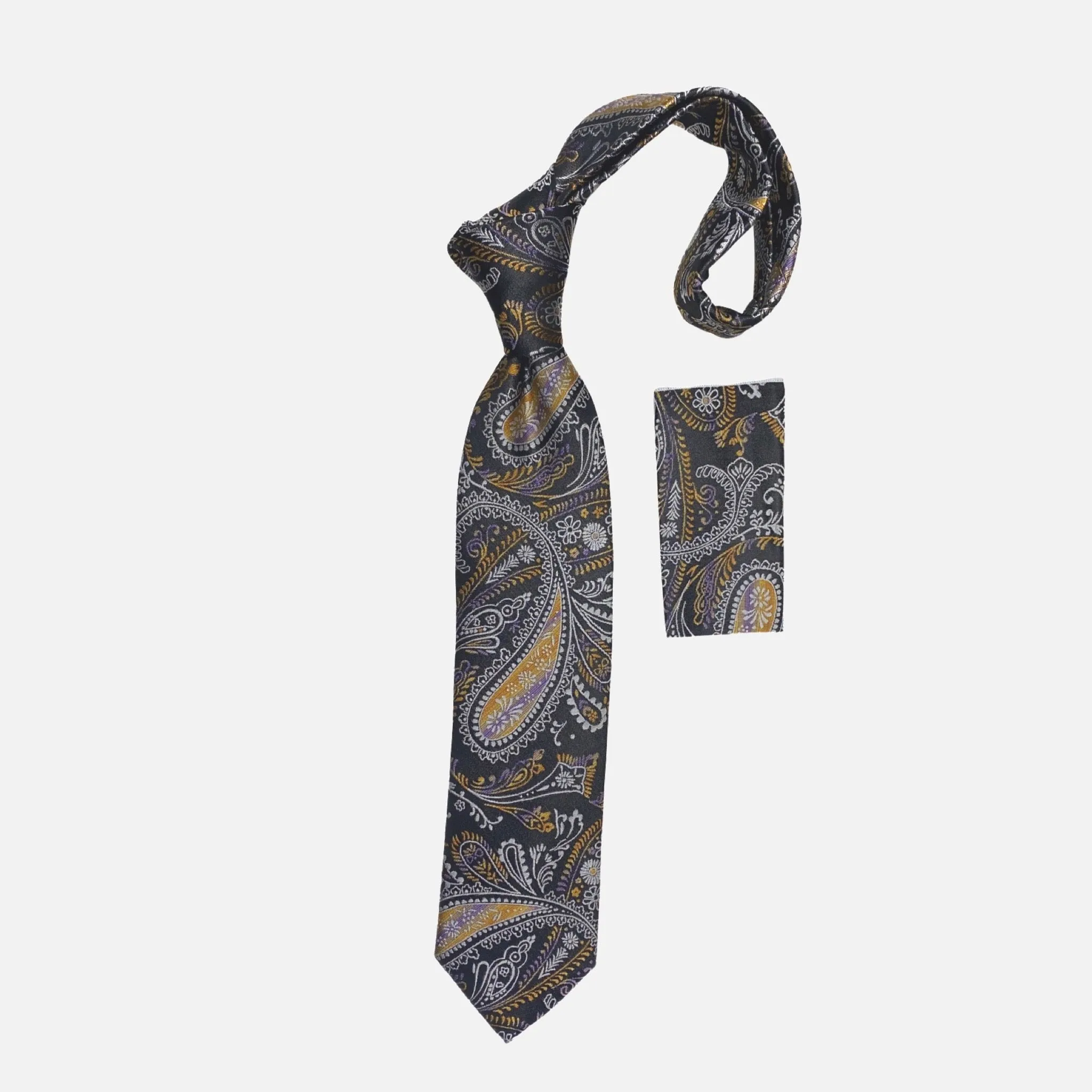 Steven Land Big Knot Silk Tie BW2411: Multicolored Paisley Elegance