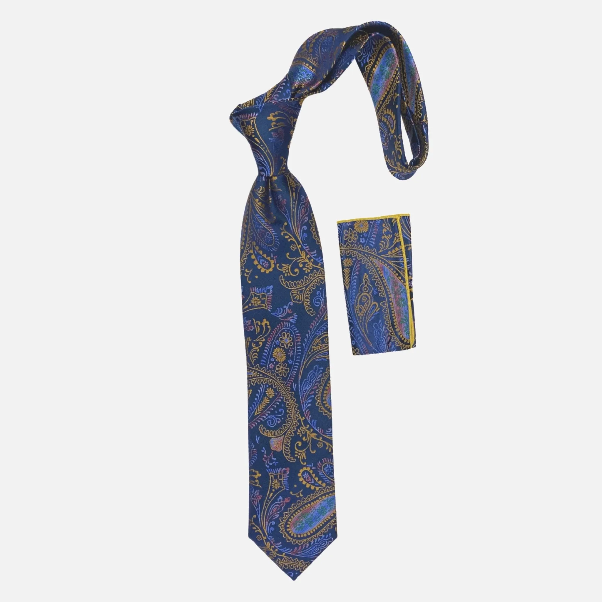 Steven Land Big Knot Silk Tie BW2411: Multicolored Paisley Elegance