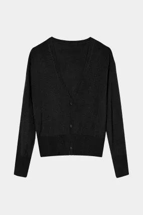 THE SILK CARDIGAN - BLACK