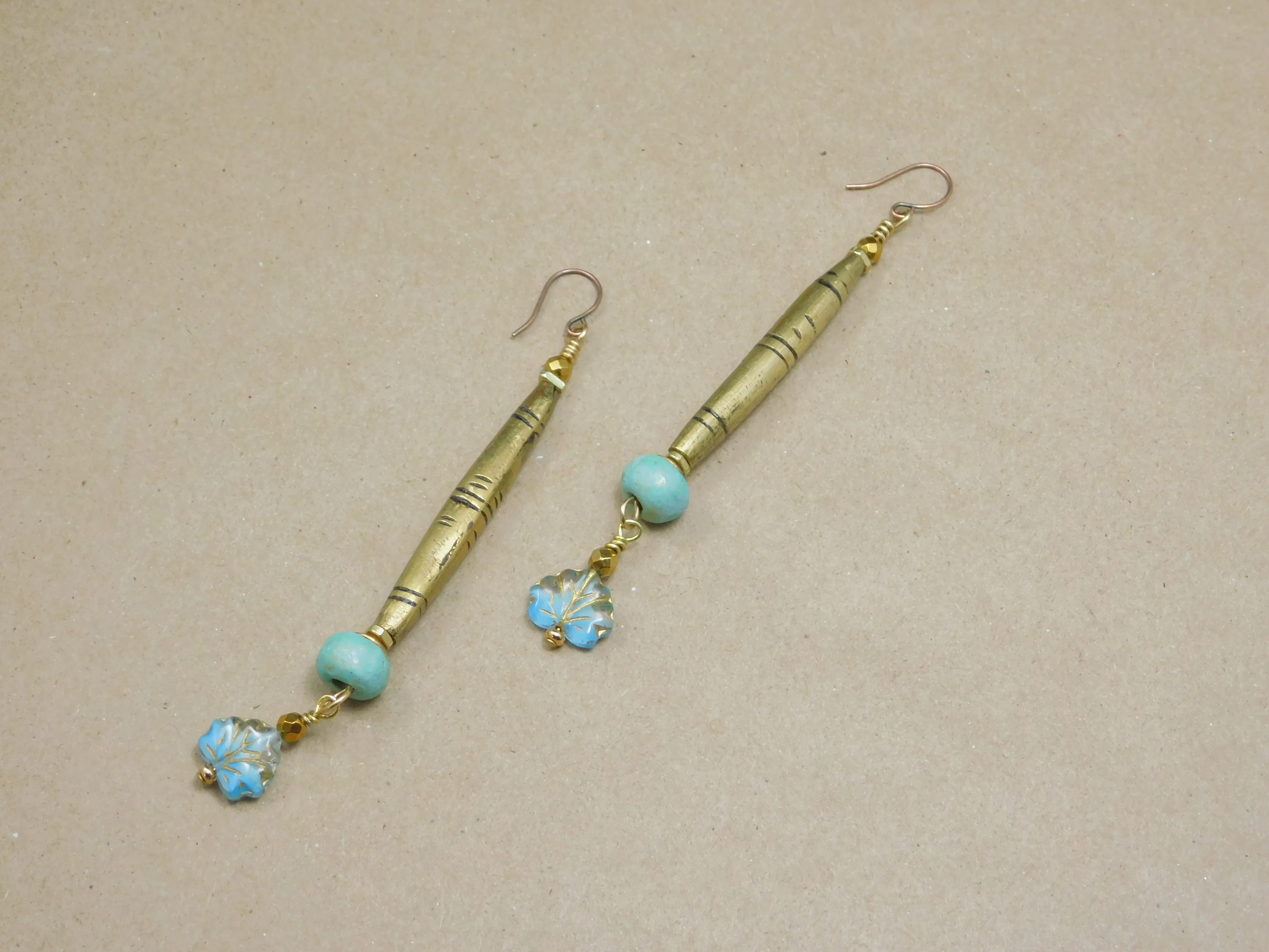 Tuareg Brass Tube Earrings