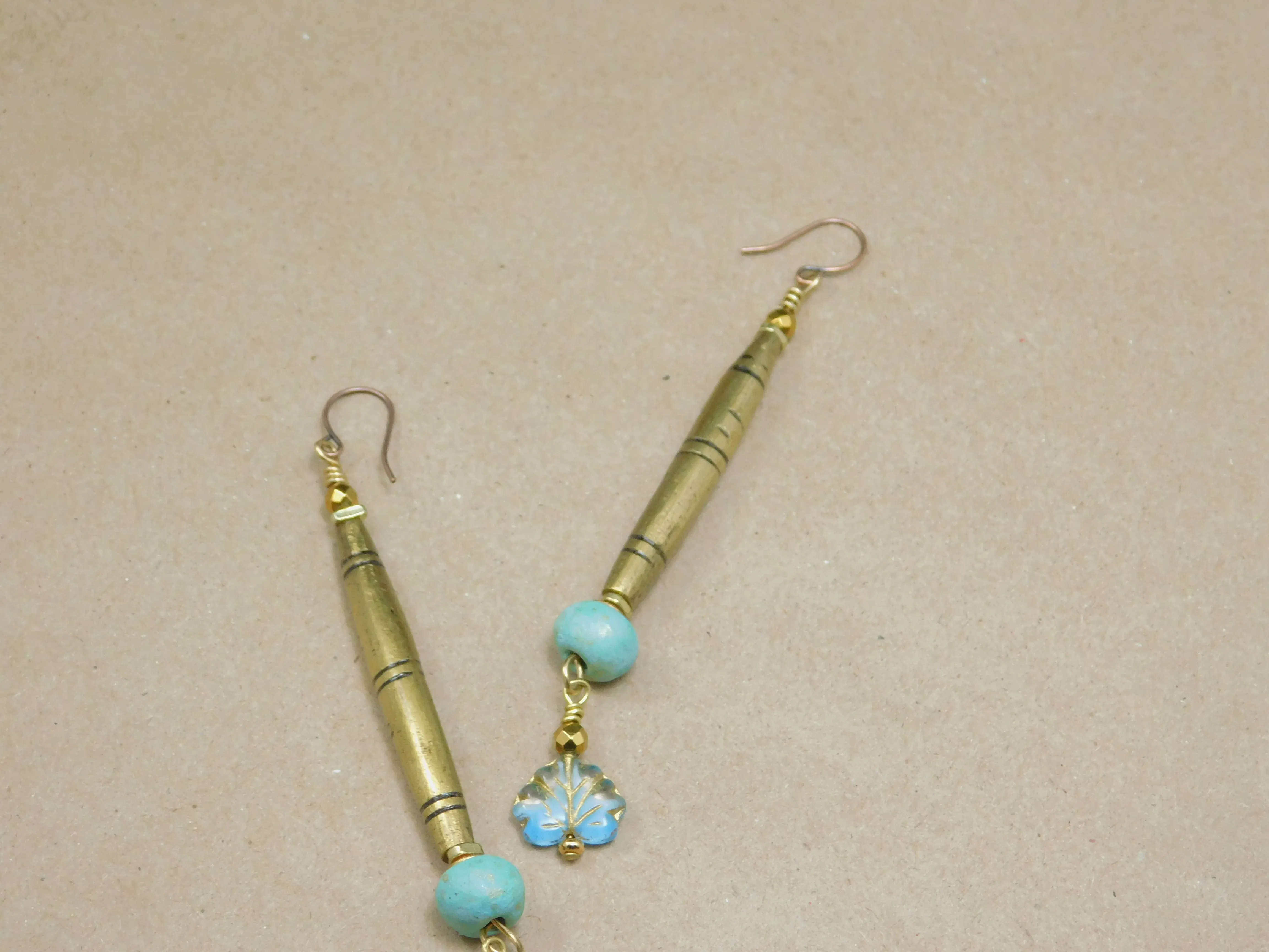 Tuareg Brass Tube Earrings