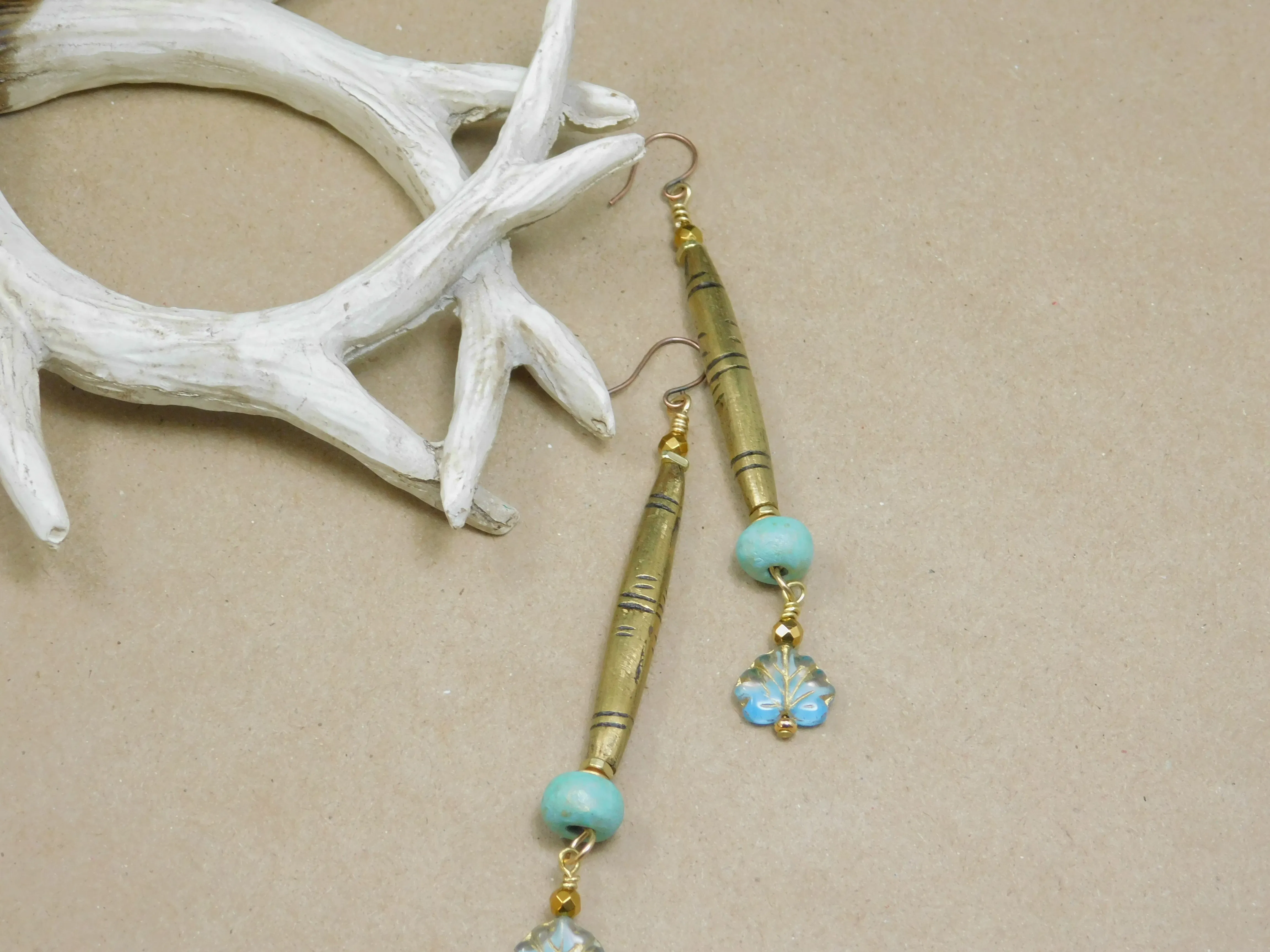 Tuareg Brass Tube Earrings