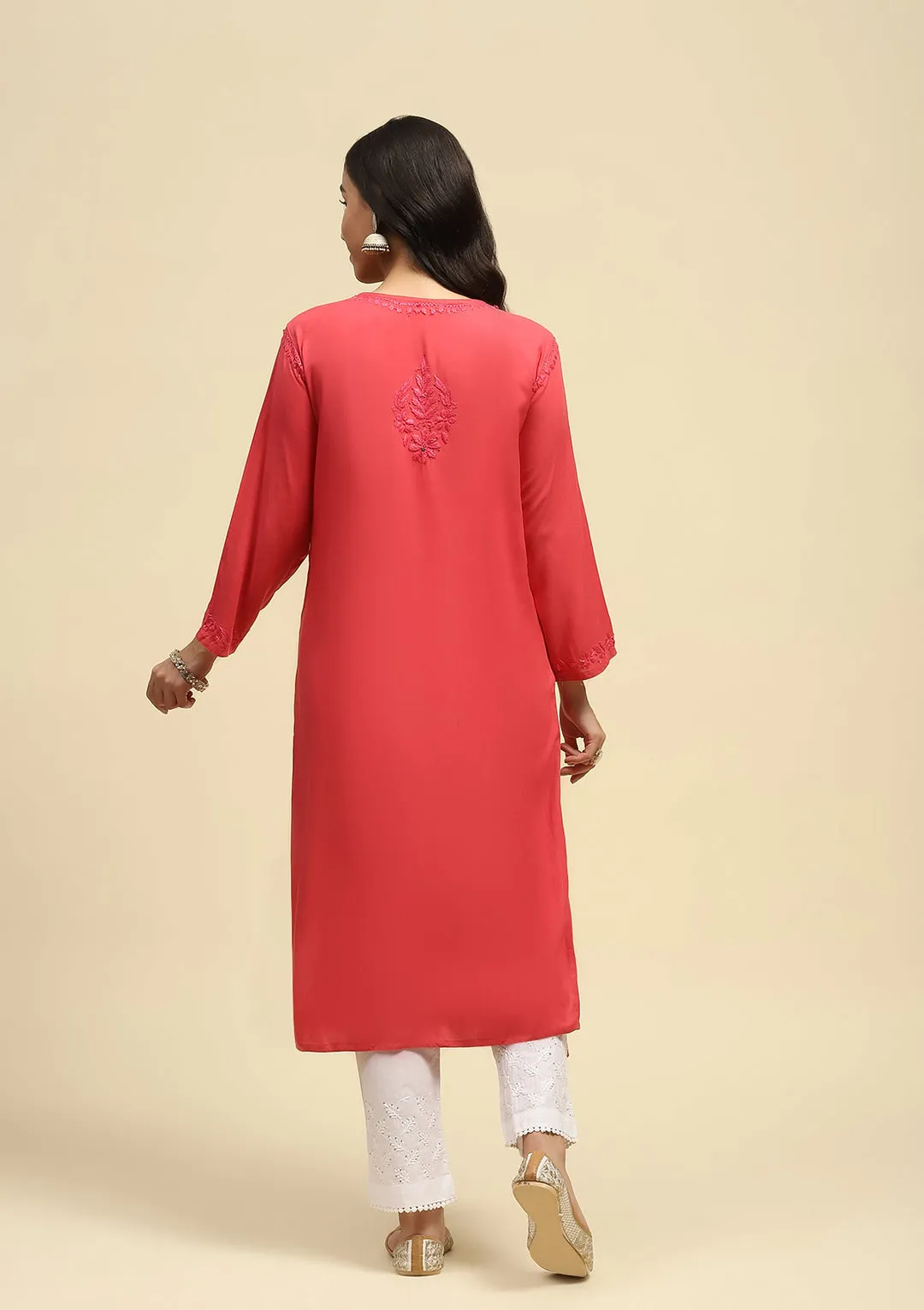 Ulfat Rayon Mukaish Chikankari Kurti