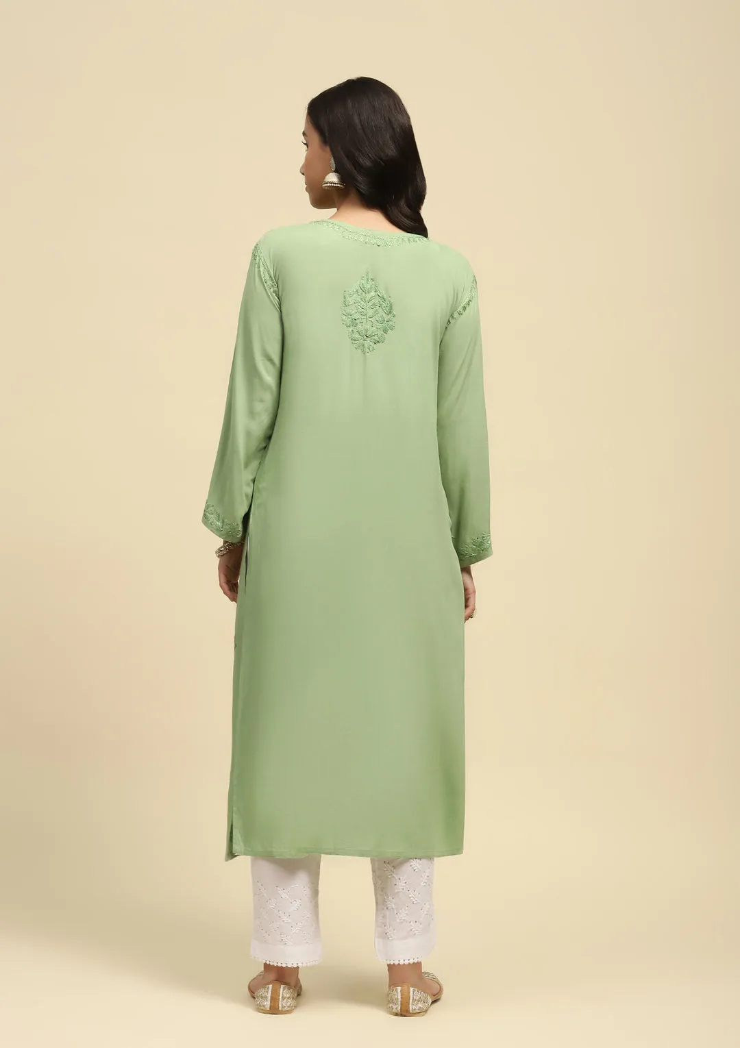 Ulfat Rayon Mukaish Chikankari Kurti