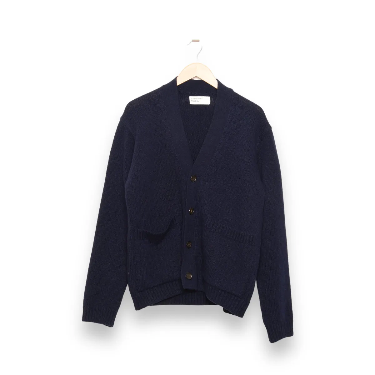 Universal Works Langdale Cardigan 29476 Eco Wool navy