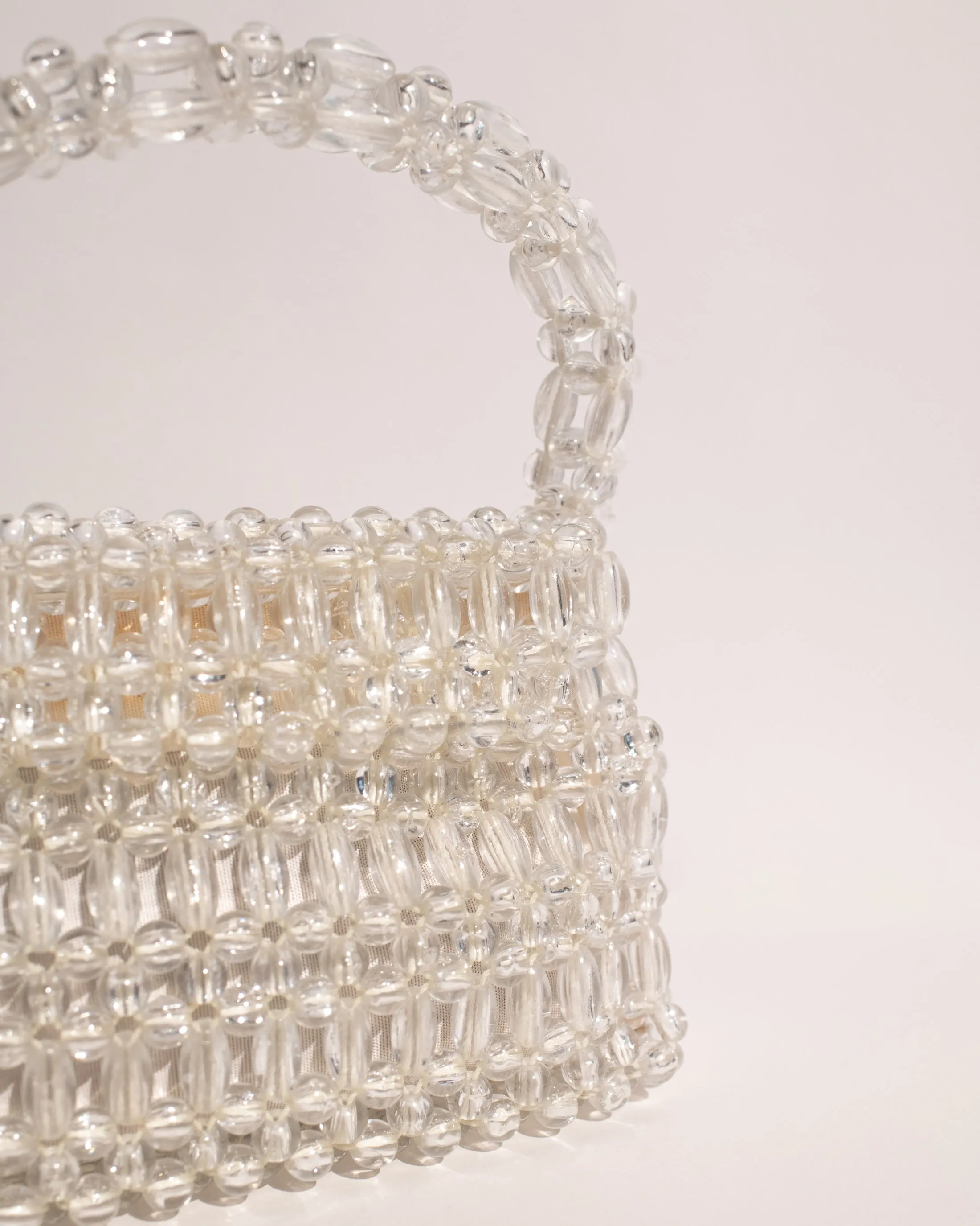 Vintage 1950 Clear Beaded Mini Bag