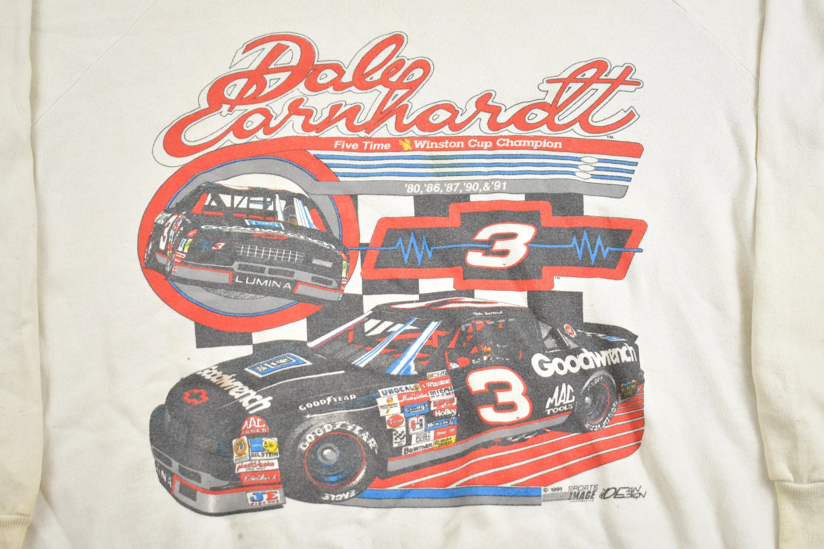 Vintage 1991 Dale Earnhardt Crewneck / NASCAR Racing Print / Vintage Dale Earnhardt Sweatshirt / 3 / Winston Cup Champion / 80 86 87 90 91