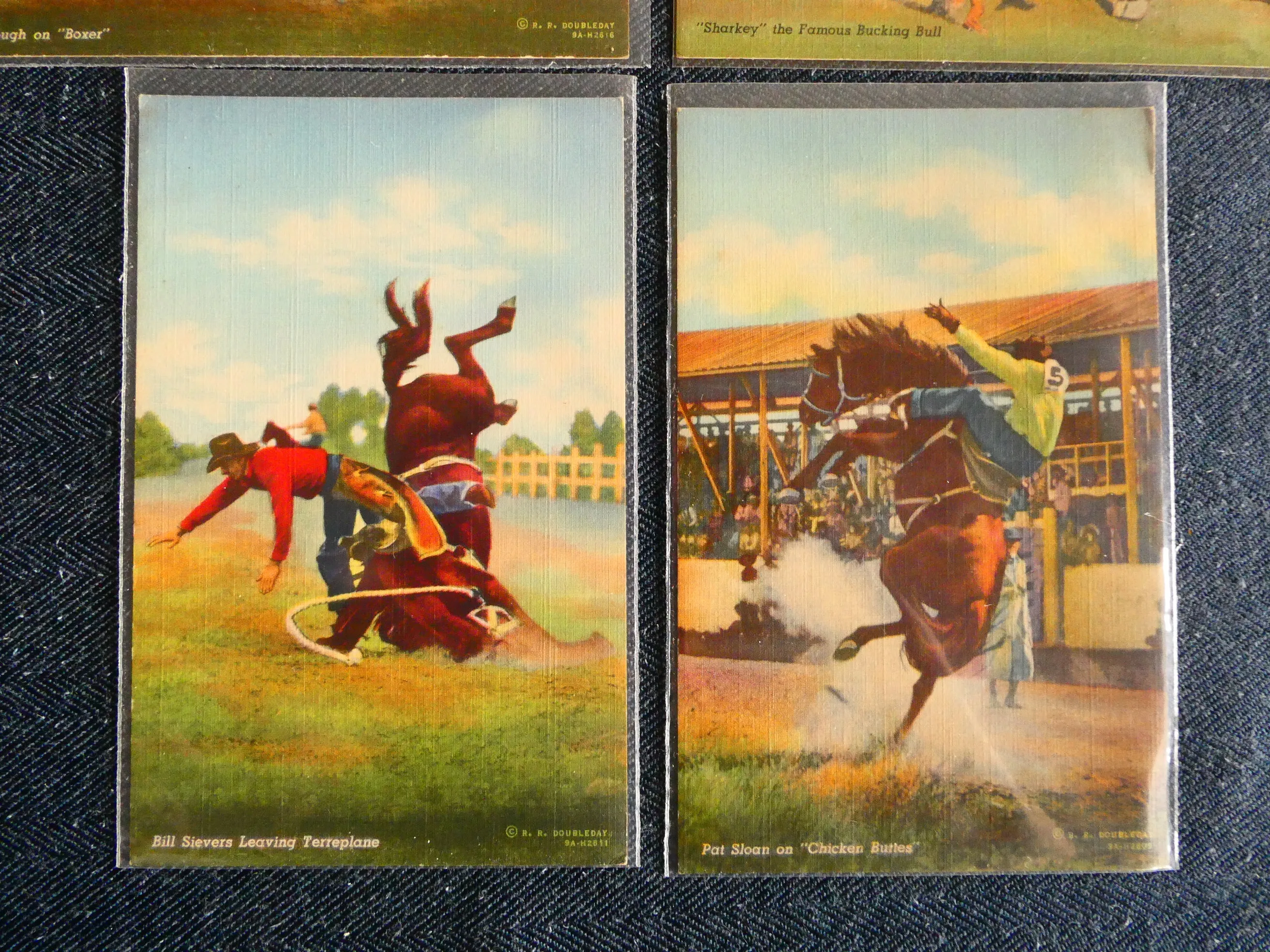 Vintage Doubleday Cowboy Rodeo Postcards, c. 1940s - Lot of 6 Cards