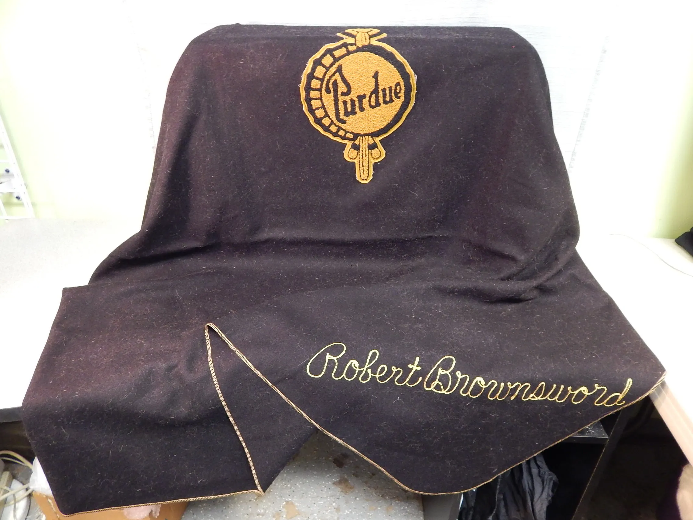 Vintage Purdue University Wool Blanket