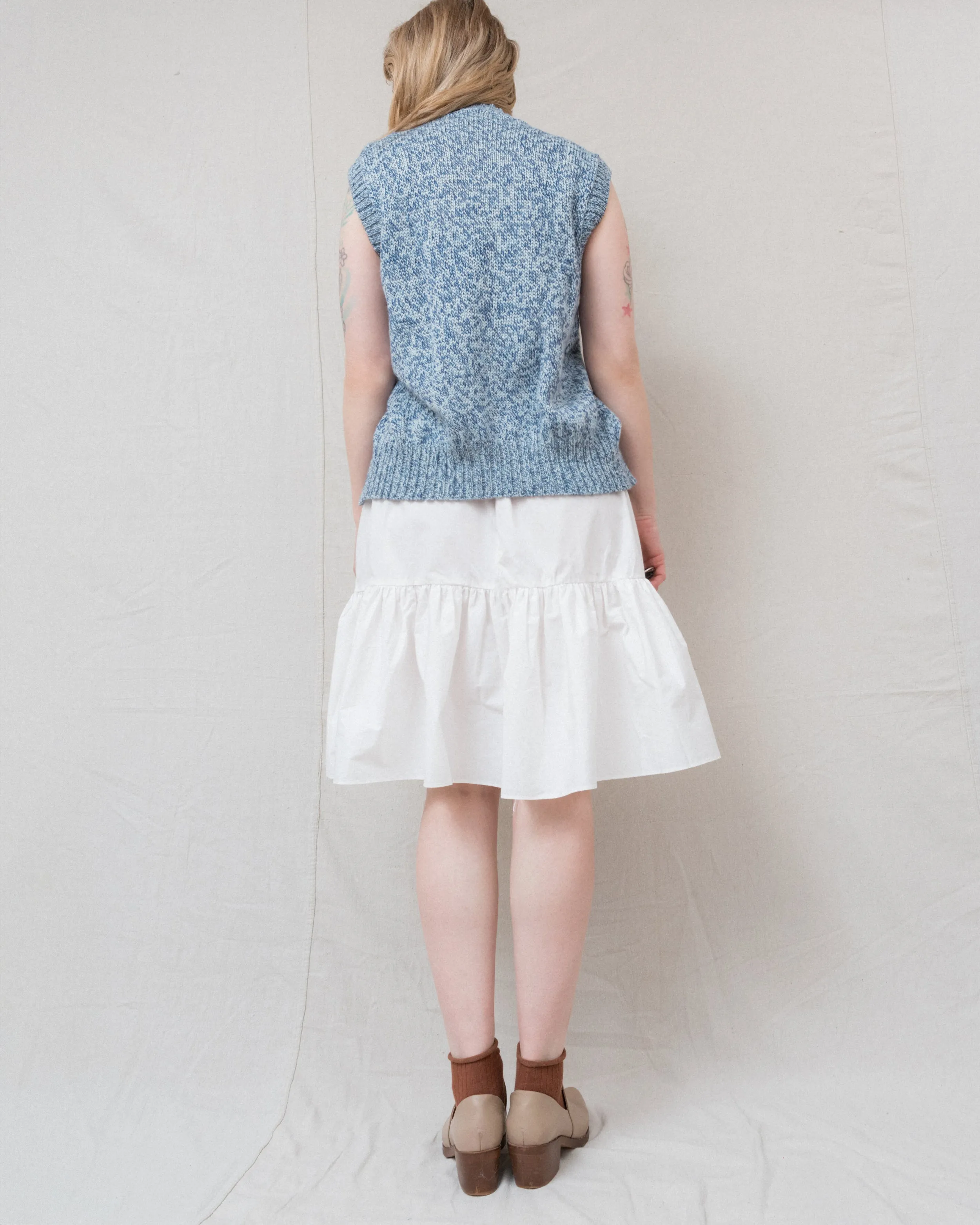 Vintage Shades of Blue Knit Vest (S/M)