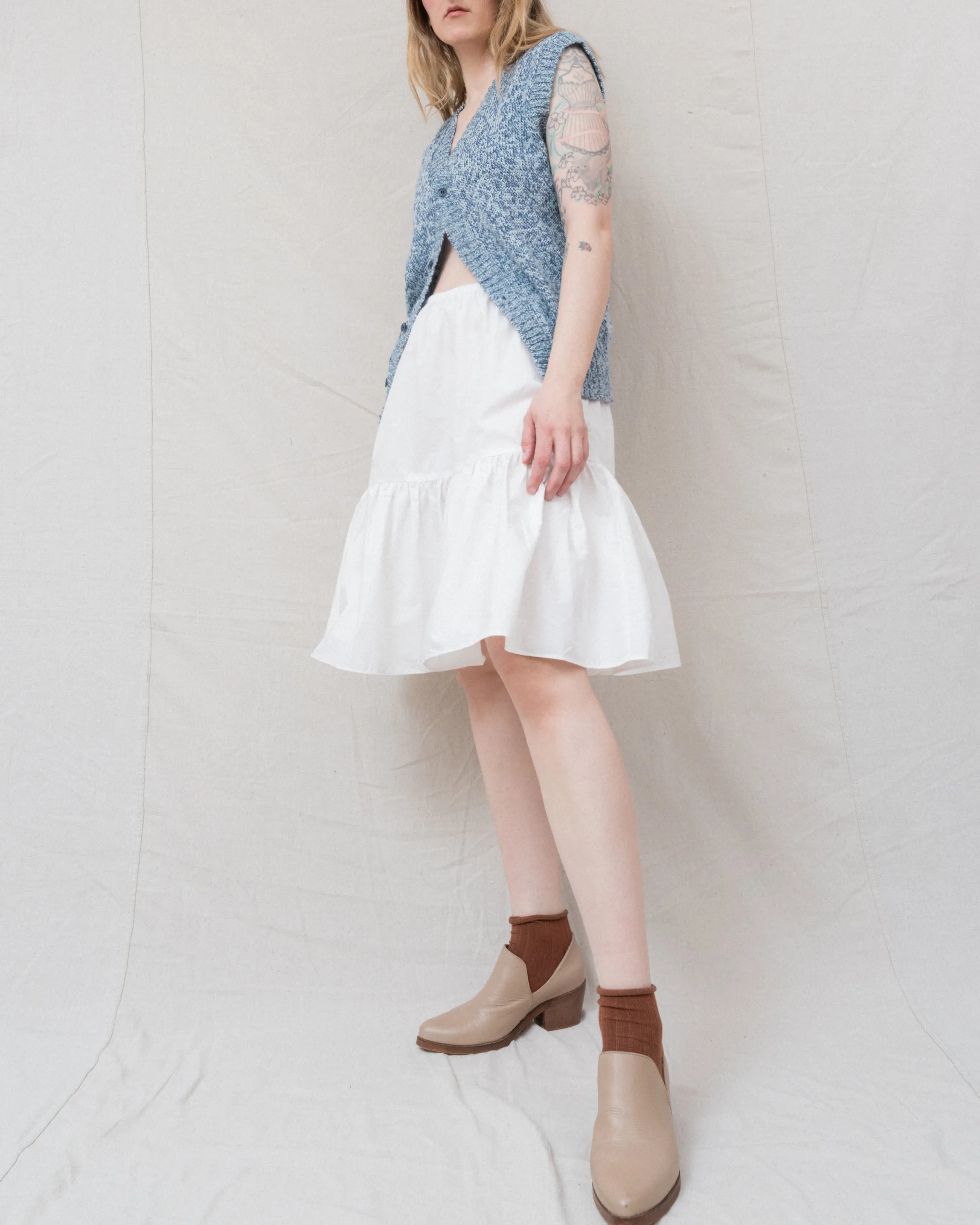 Vintage Shades of Blue Knit Vest (S/M)