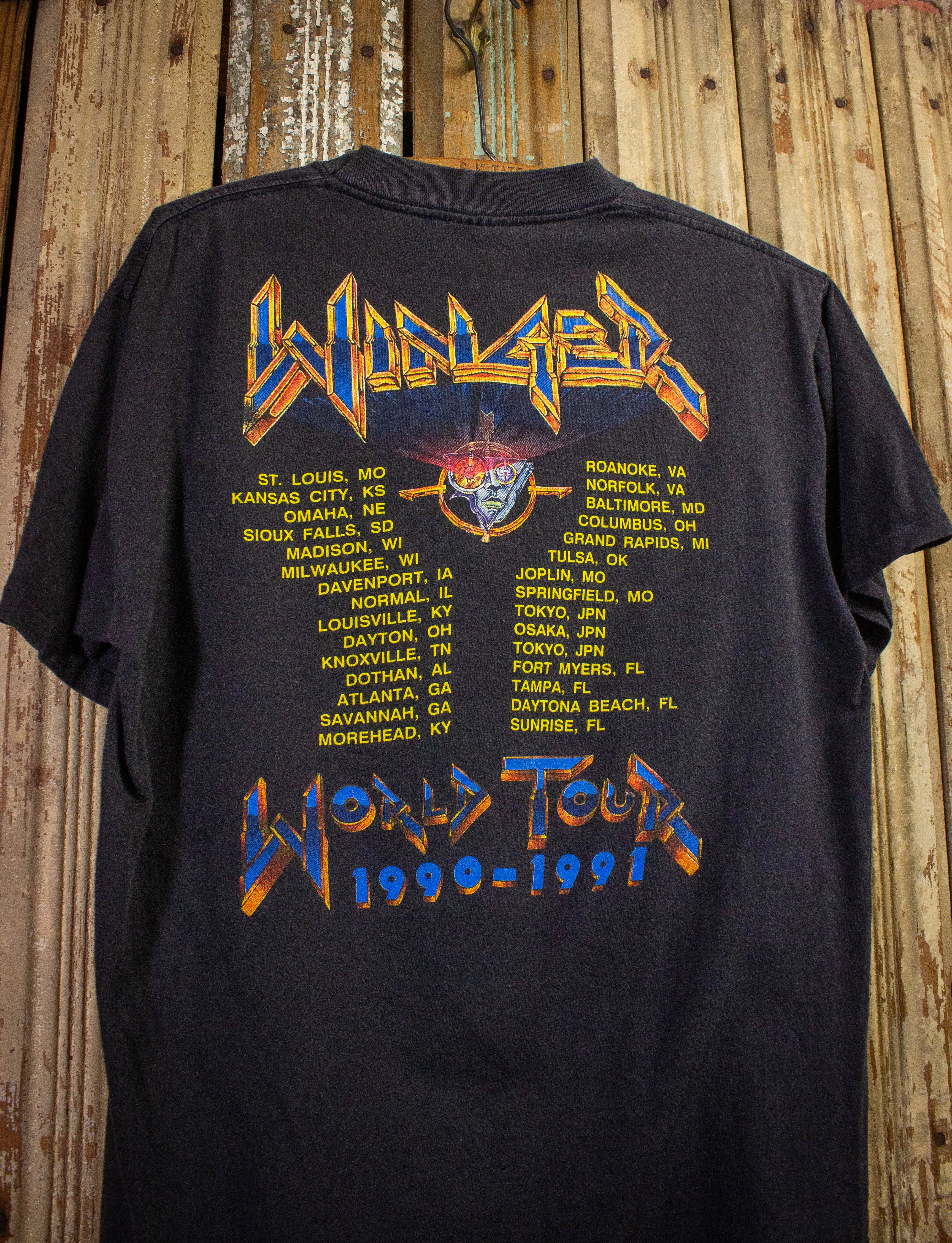 Vintage Winger In the Heart of the Young World Tour Concert T Shirt 1990-1991 Black Large