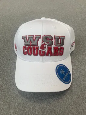 White WSU COUGARS Adjustable Hat