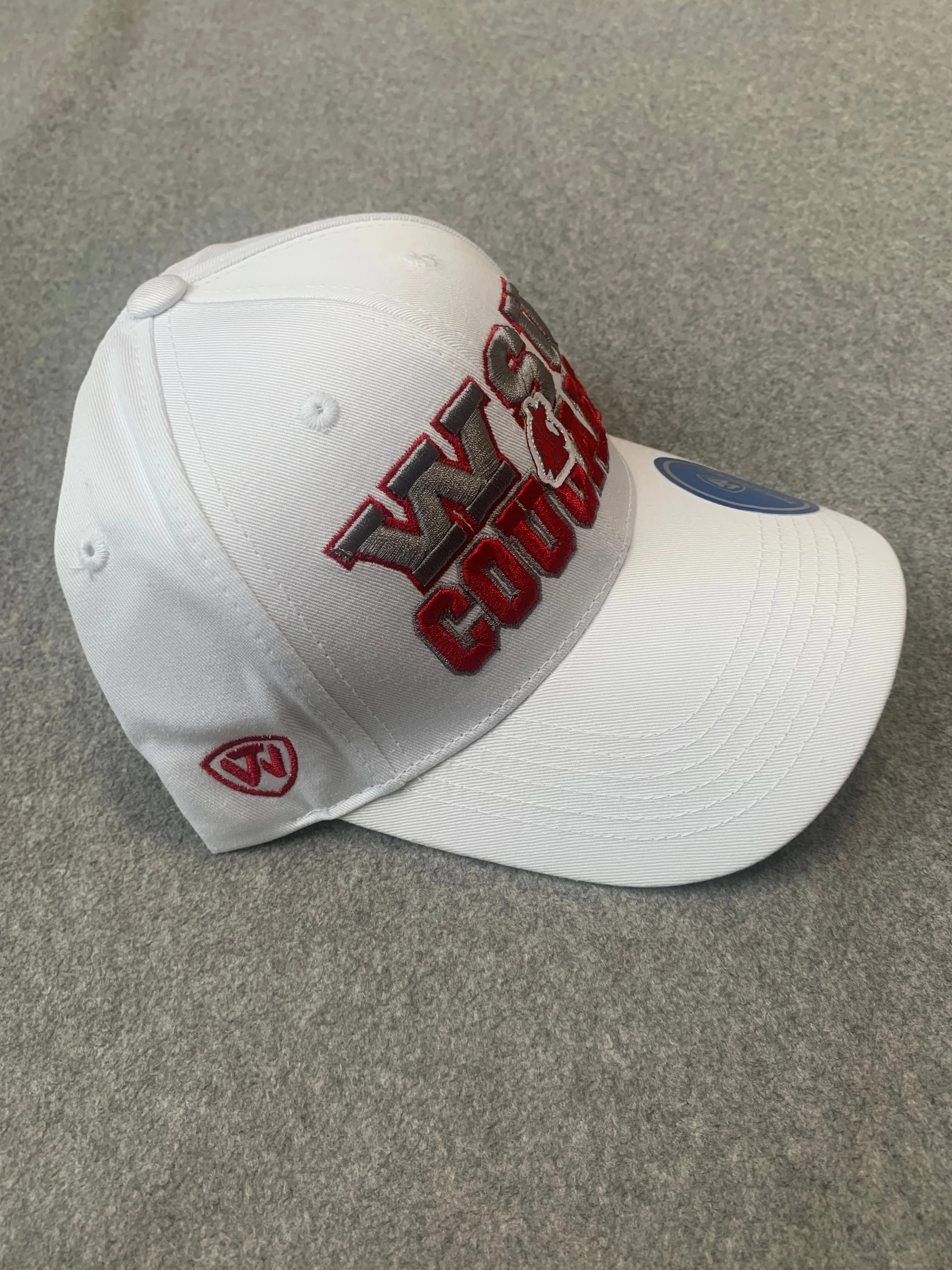 White WSU COUGARS Adjustable Hat