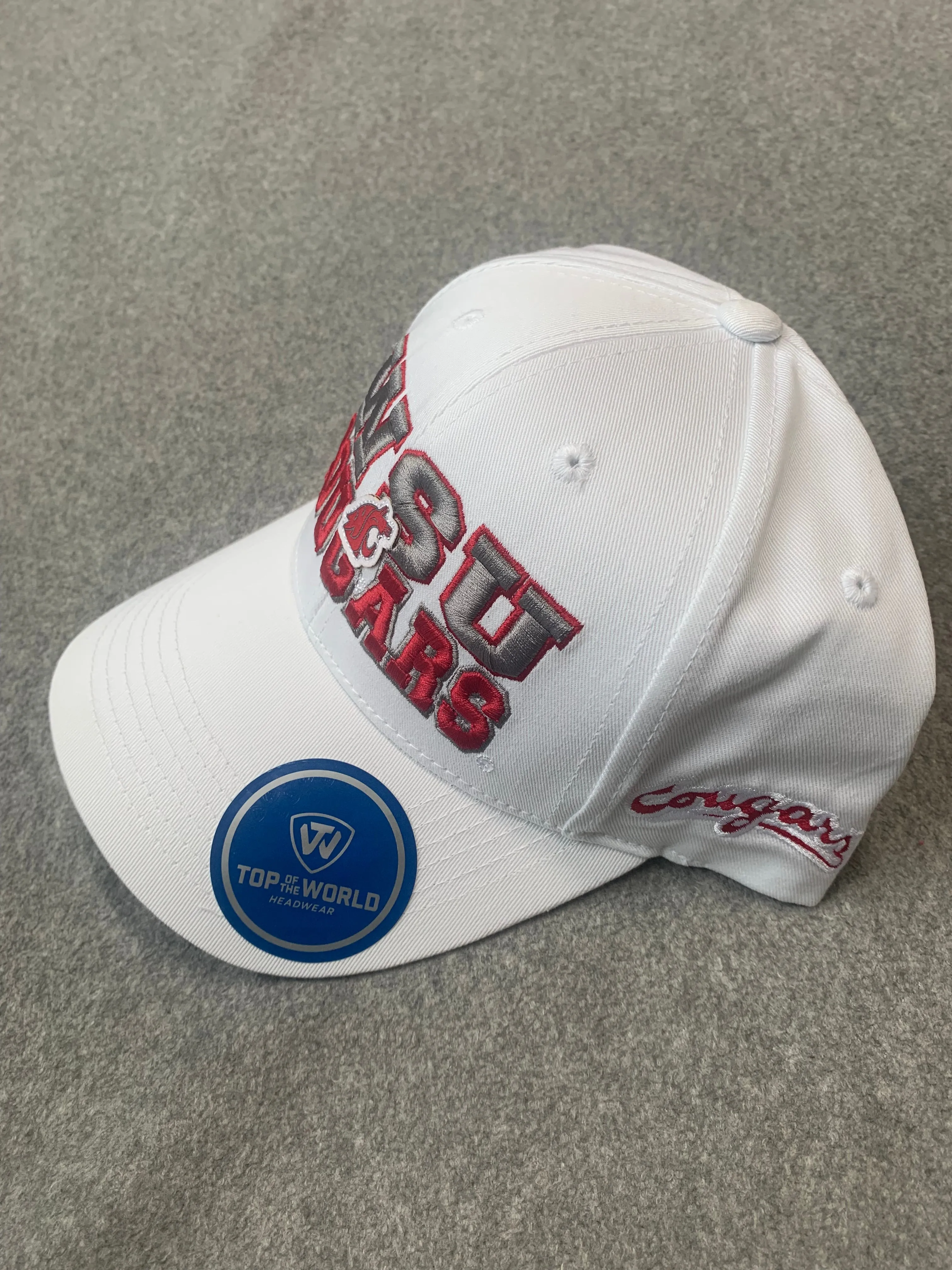 White WSU COUGARS Adjustable Hat