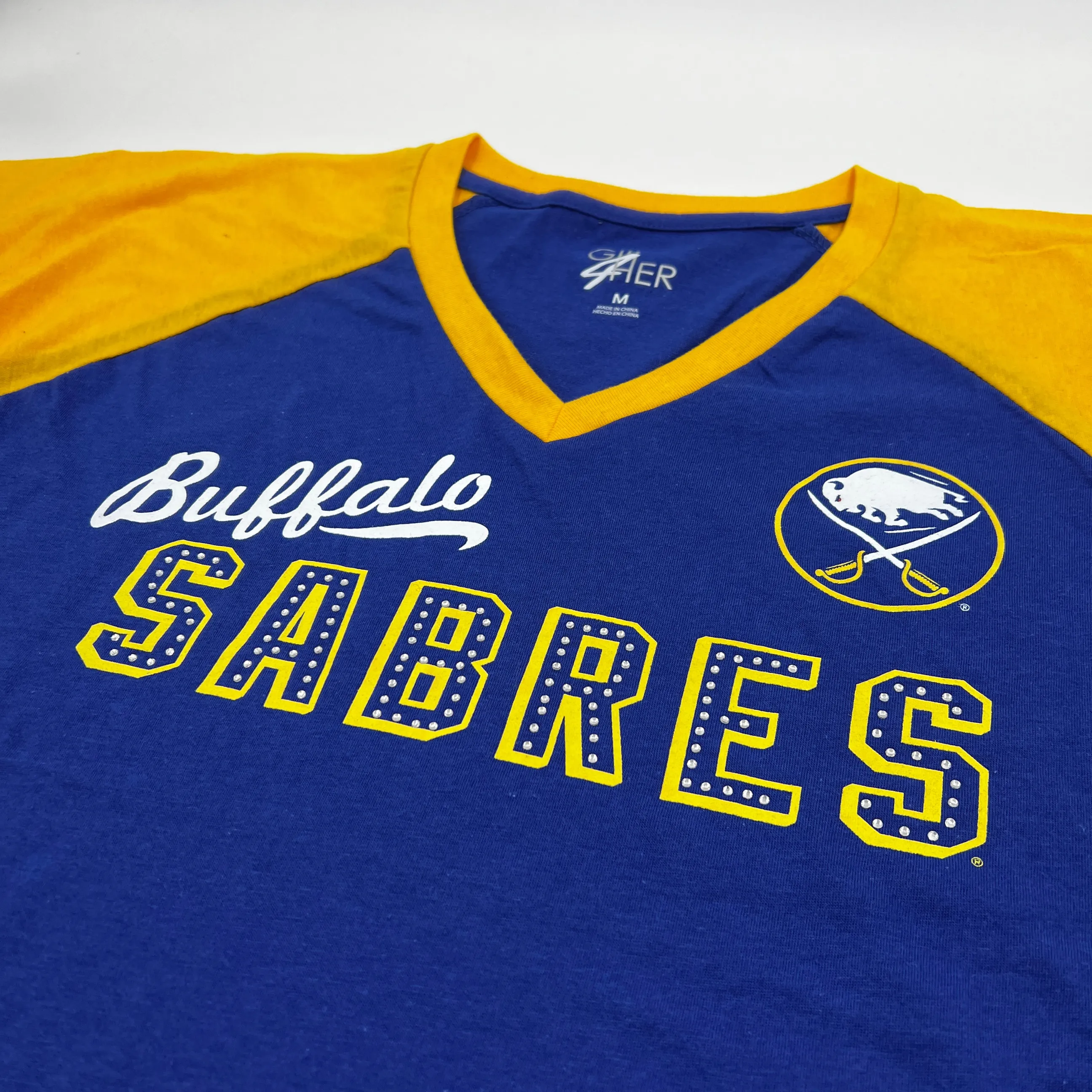 Women's Buffalo Sabres Royal & Gold Oversized T-Shirt