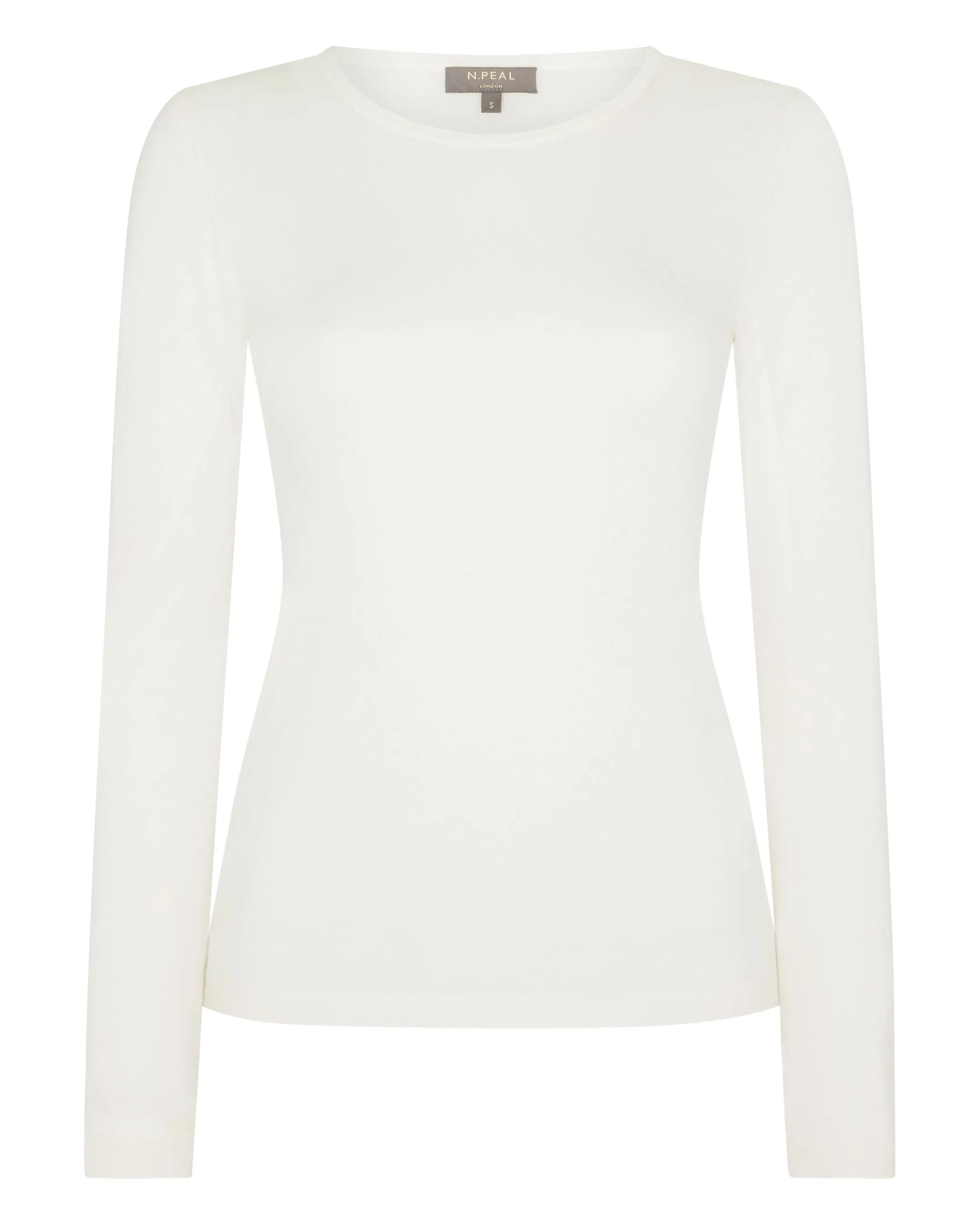 Women's Eden Superfine Cashmere Round Neck Top New Ivory White