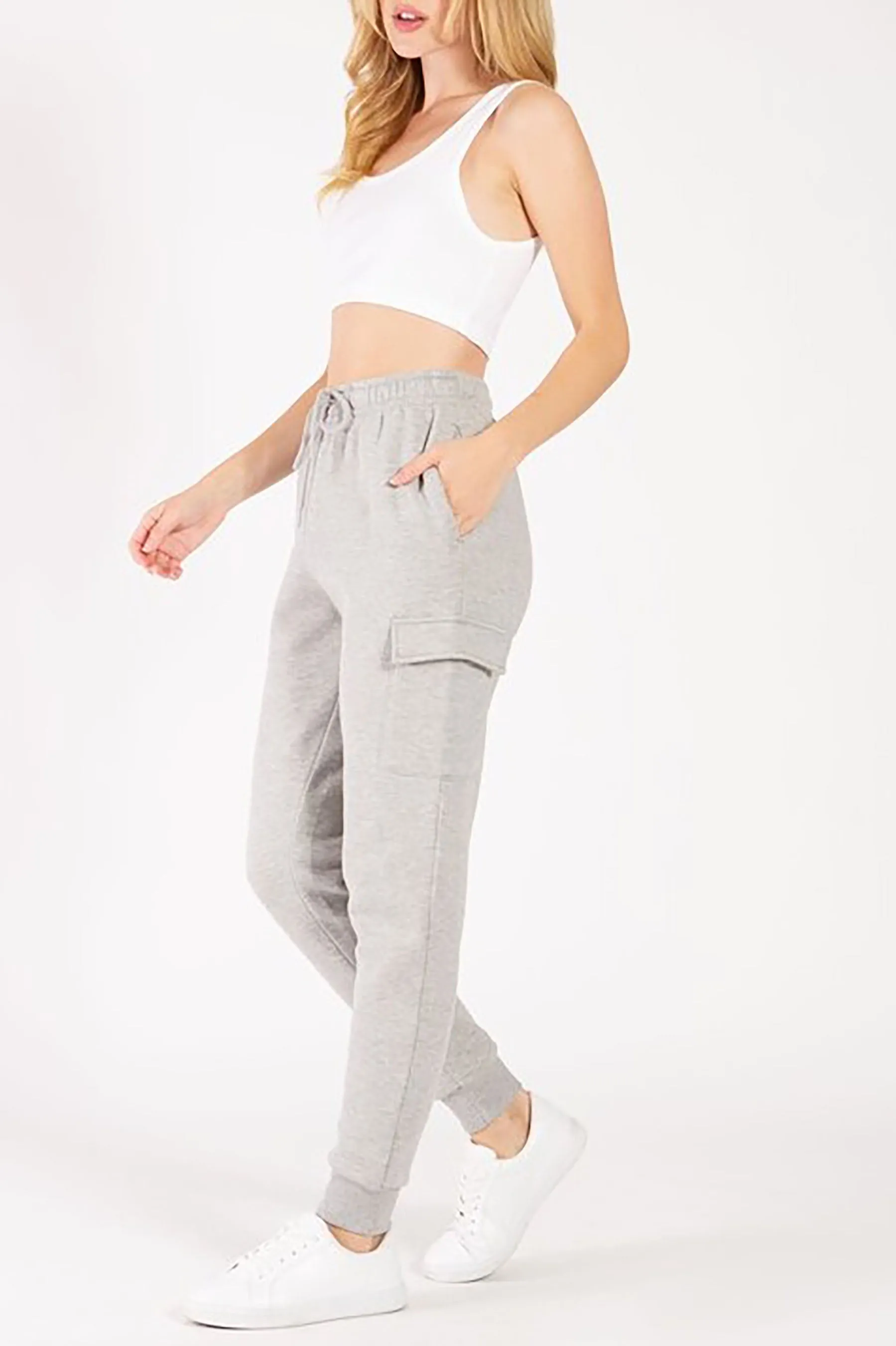 Women's Fleece Cargo Jogger Sweatpants