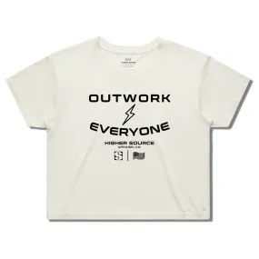 Women's Outwork Everyone Street Crop Tee - Ecru / Black