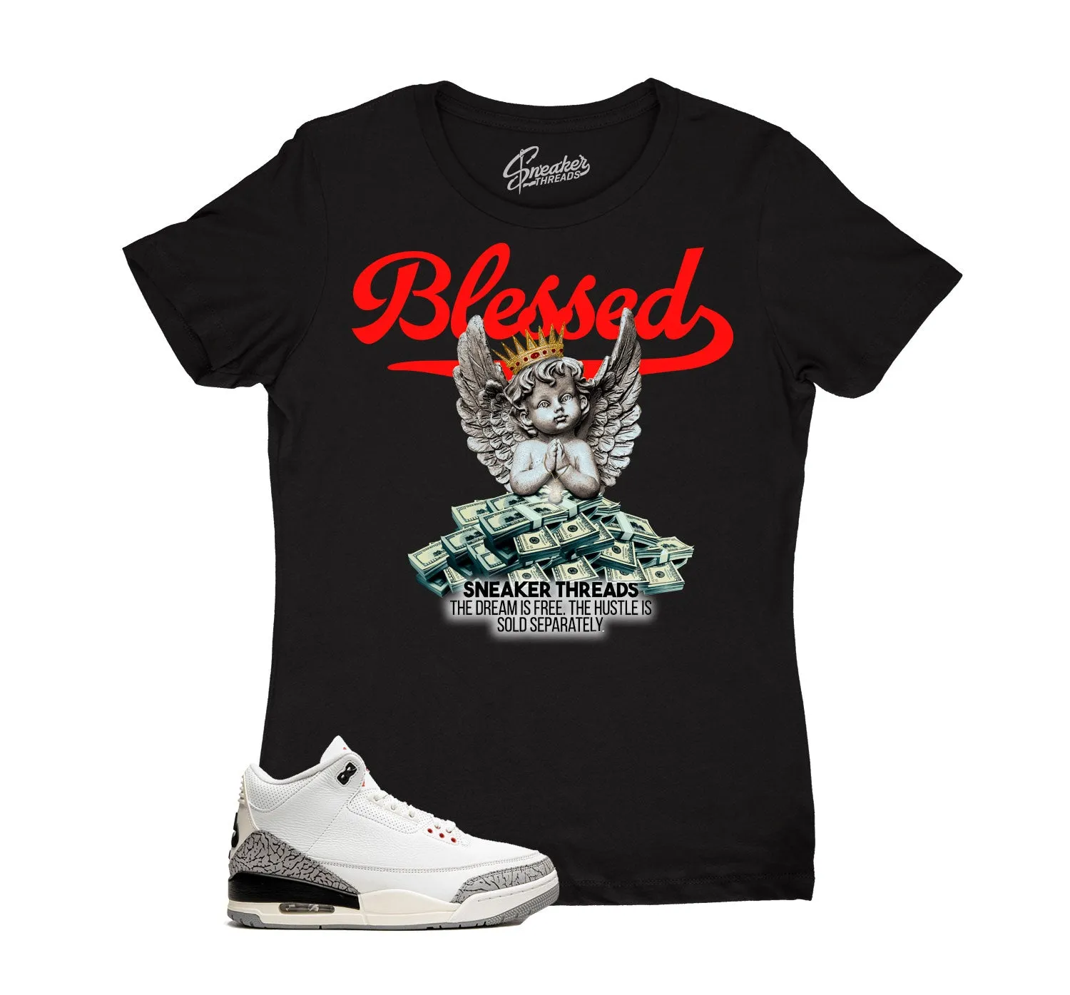 Womens - Reimagined White Cement 3 Blessed Angel Shirt